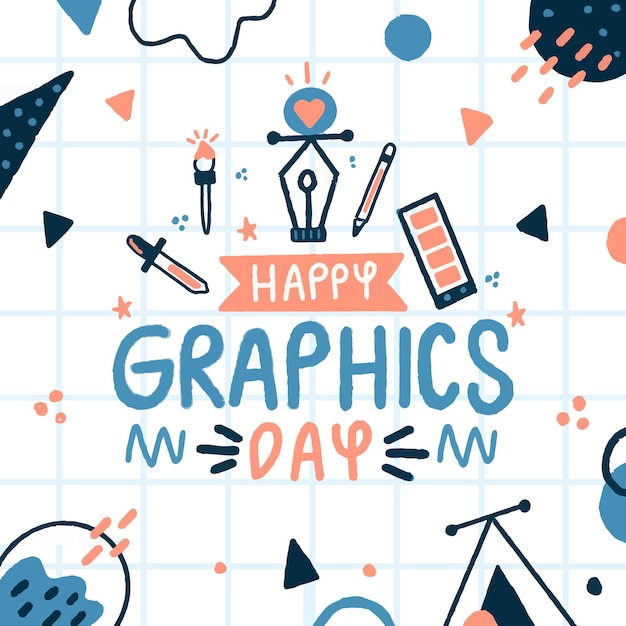 Free vector hand drawn world graphics day illustration