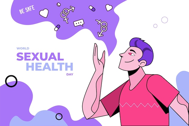 Hand drawn world sexual health day background