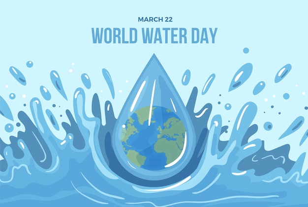 Free Vector hand drawn world water day background