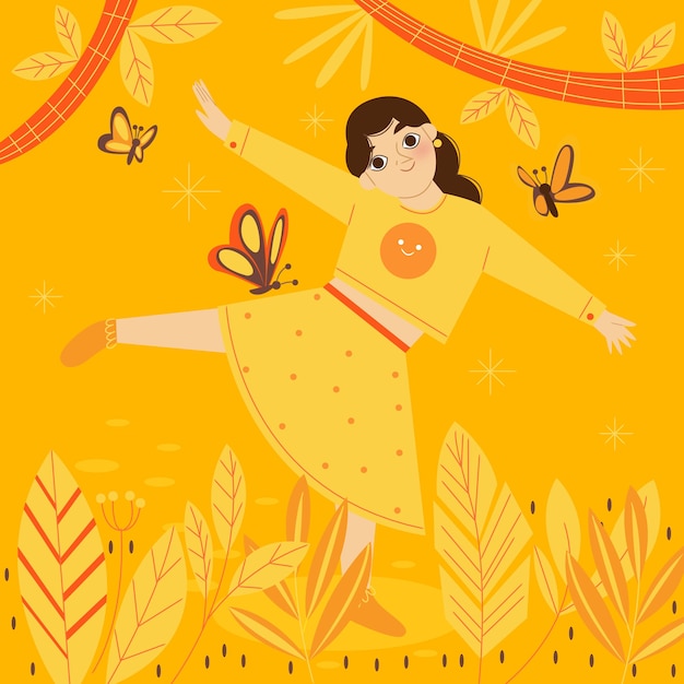 Free Vector hand drawn yellow day illustration