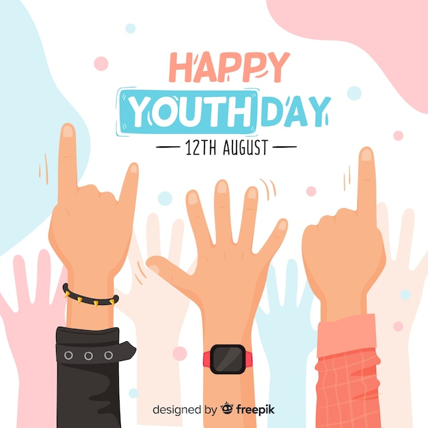 Free Vector hand drawn youth day background