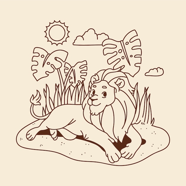 Free vector hand drawn zoo animal illustration