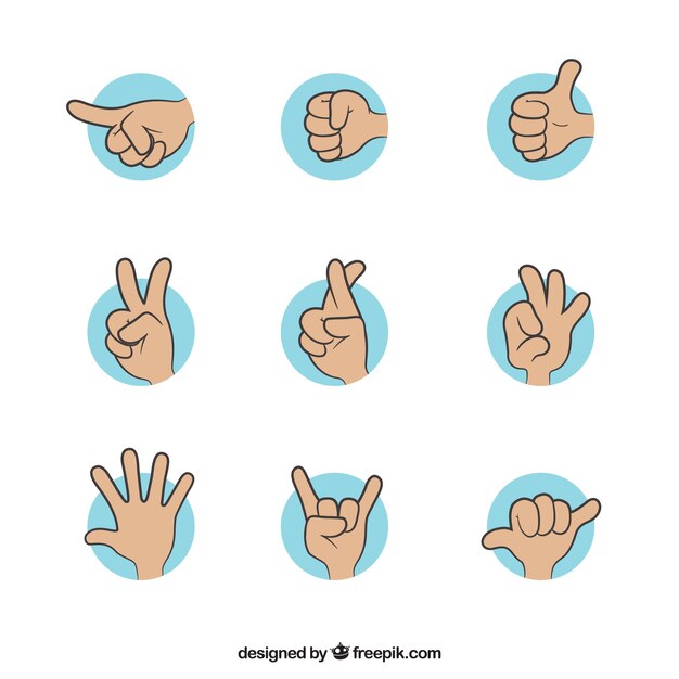 Hand gestures illustration