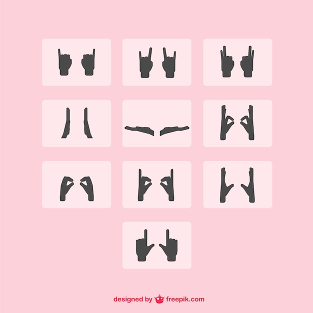 Free Vector hand gestures set