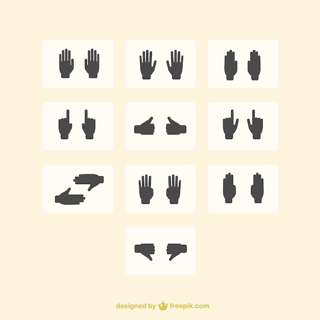 Free Vector hand icons set