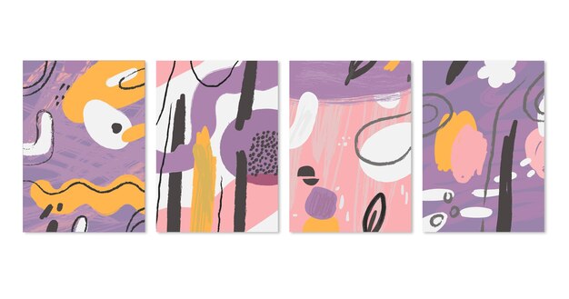 Hand painted abstract art cover collection