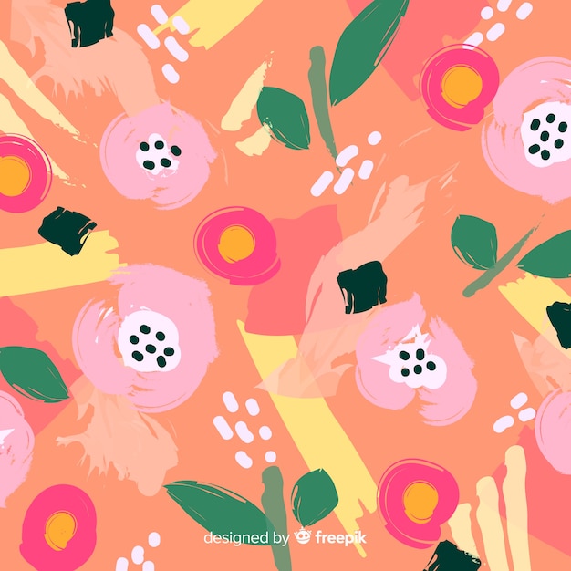 Free Vector hand painted abstract floral background