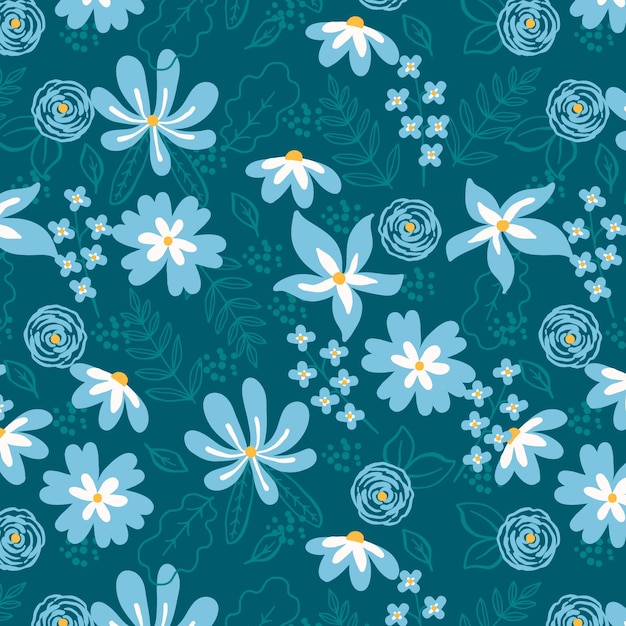 Free Vector hand painted abstract floral pattern