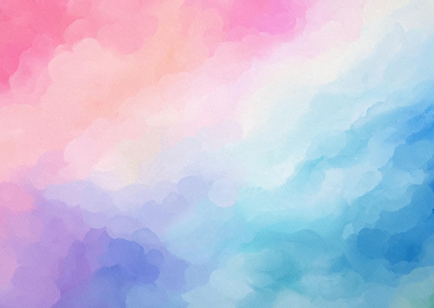 Hand painted abstract rainbow coloured watercolour background