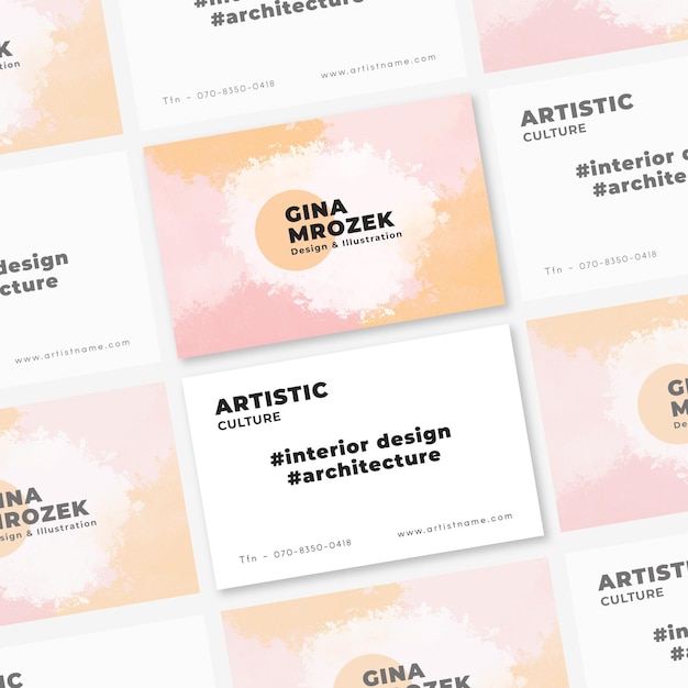 Free Vector hand painted business cards