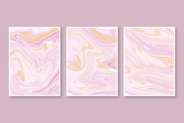 Free Vector hand painted liquid marble covers