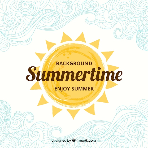 Free Vector hand painted summertime background