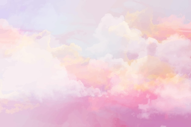 Free Vector hand painted watercolor pastel sky background