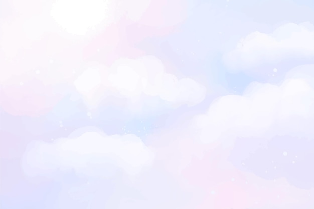 Free vector hand painted watercolor pastel sky background