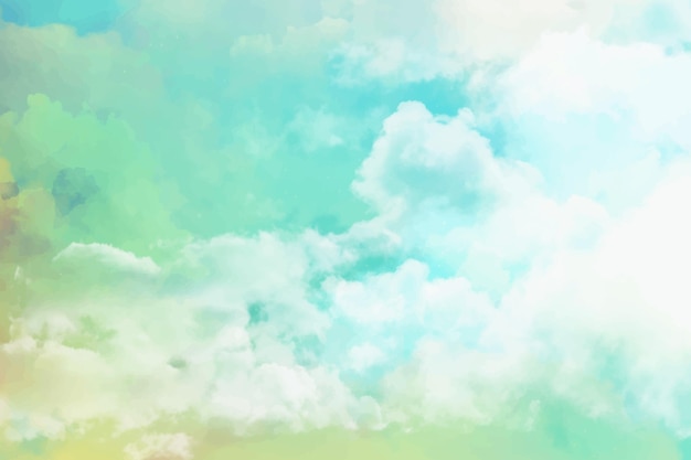 Free Vector hand painted watercolor pastel sky background