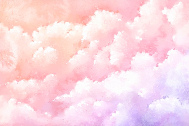 Free Vector hand painted watercolor pastel sky background