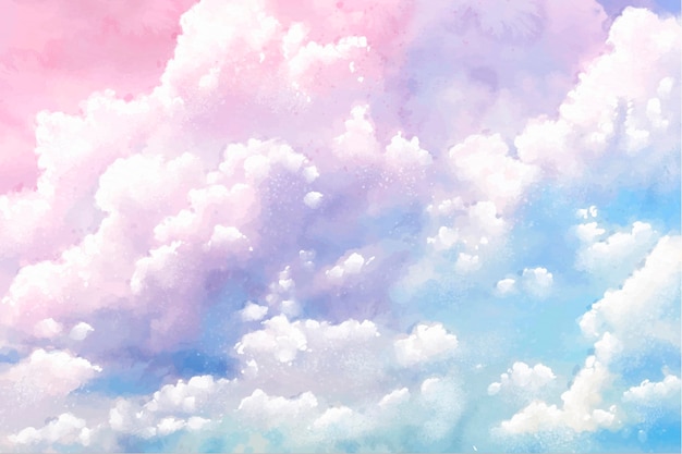 Free Vector hand painted watercolor pastel sky background