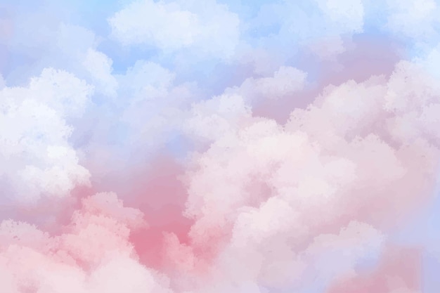 Free Vector hand painted watercolor pastel sky cloud background