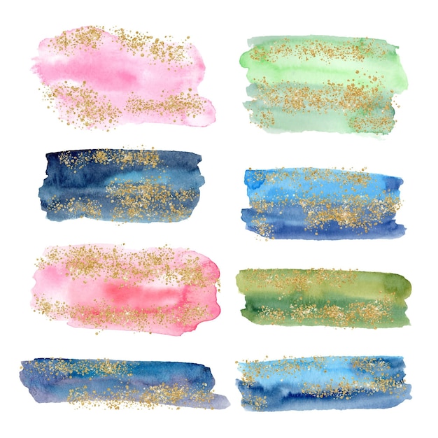 Free Vector hand painted watercolor stains