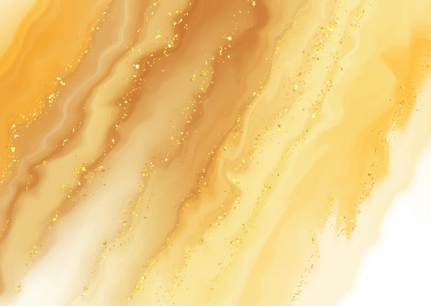 Free Vector hand painted watercolour background with gold glitter