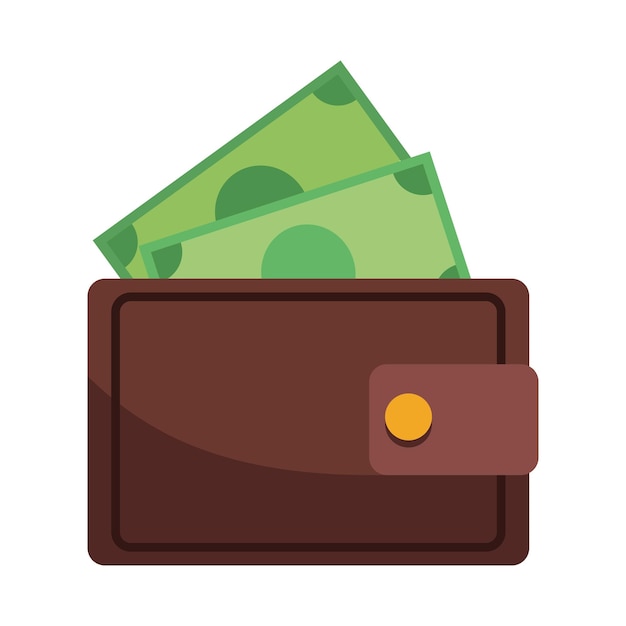 Free Vector hand with wallet and money icon isolated