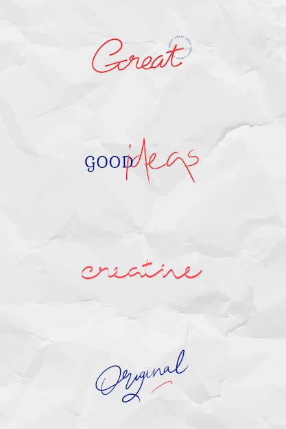 Free Vector hand written words on a paper vector