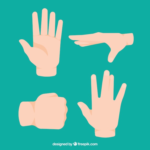 Free Vector hands collection with different poses in flat syle