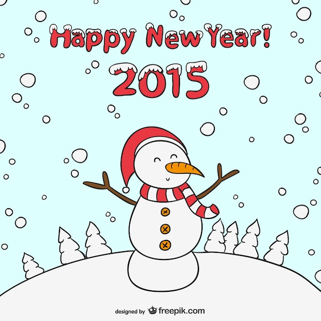 Happy 2015 snowman vector