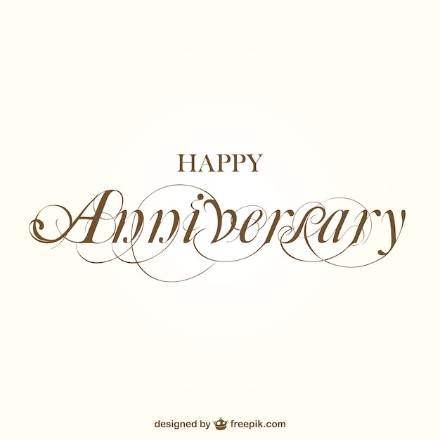 Free Vector happy anniversary calligraphy 