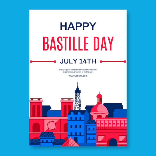 Happy bastille day poster template design