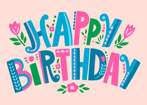 Free Vector happy birthday flat design illustration