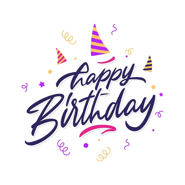 Happy birthday lettering concept