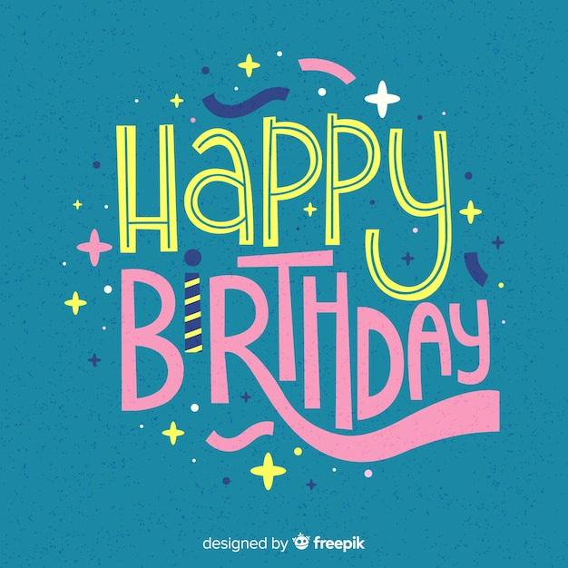 Free Vector happy birthday lettering quote