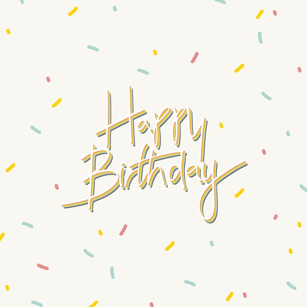 Free Vector happy birthday typography on a cream background