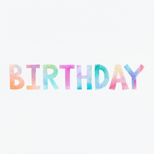 Free Vector happy birthday word typography vector