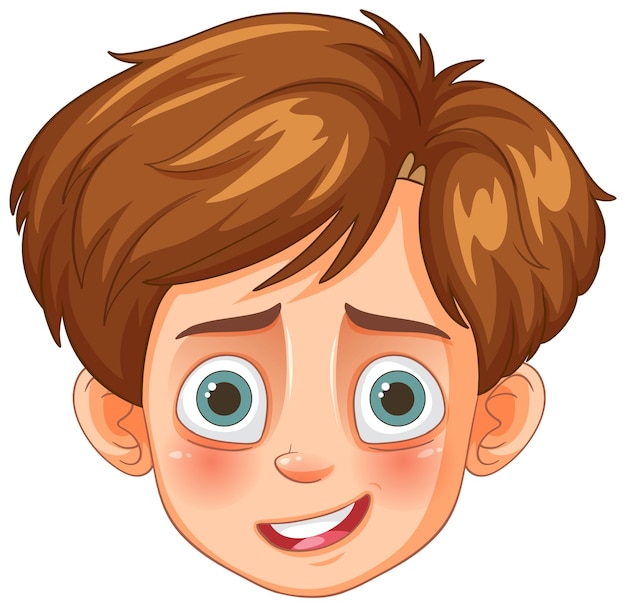 Free Vector happy boy with brown hair