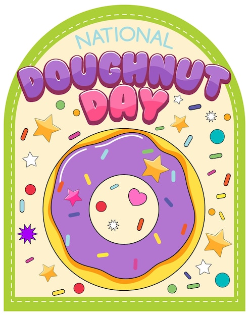 Free vector happy doughnut day in june logo