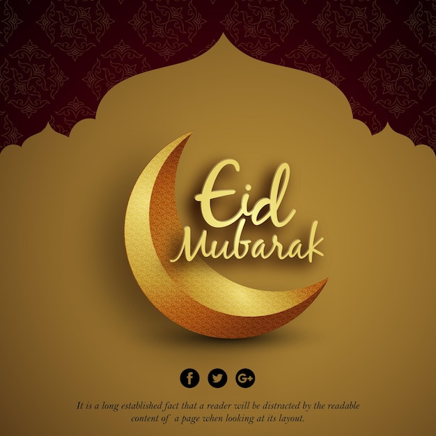 Free Vector happy eid greetings beige maroon background islamic social media banner free vector