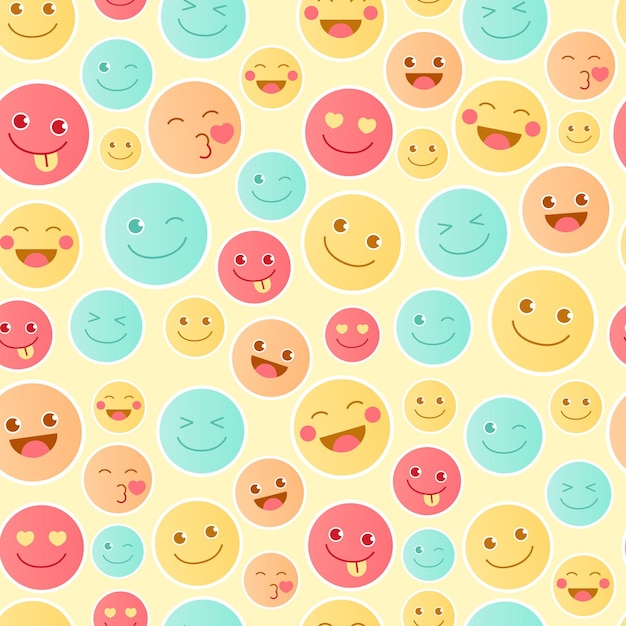 Free Vector happy emoticon pattern template