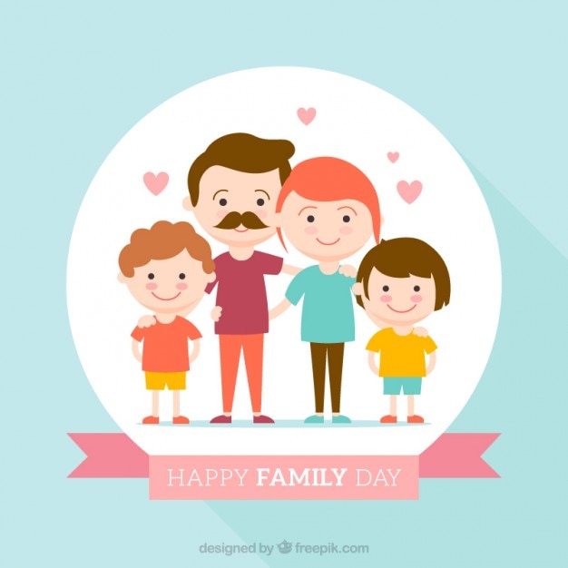 Free Vector happy family day flat design background