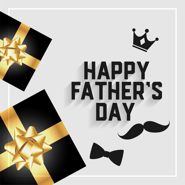 Happy fathers day card with gift boxes