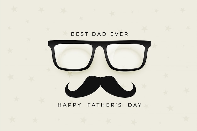 Happy fathers day nice with spectacles and mustache