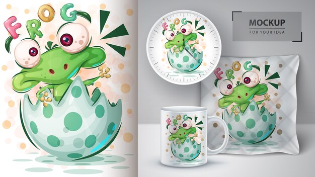 Happy frog poster and merchandising