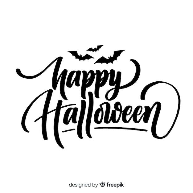 Happy halloween lettering design