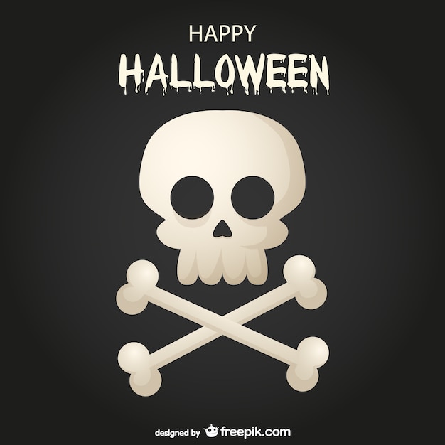 Free vector happy halloween skull and bones background