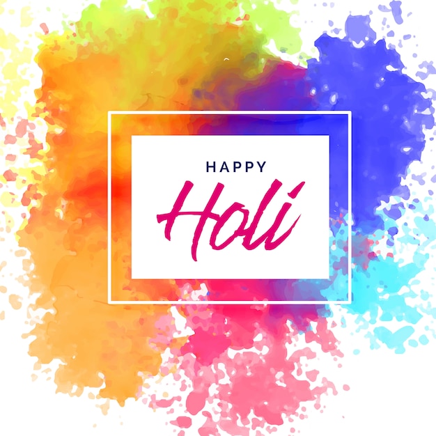 Free Vector happy holi poster design with colorful stains