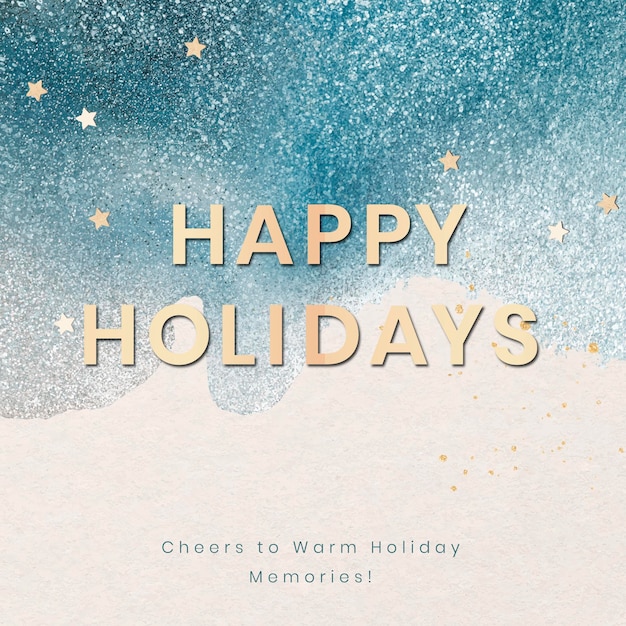 Free Vector happy holiday facebook post template, greetings for social media vector