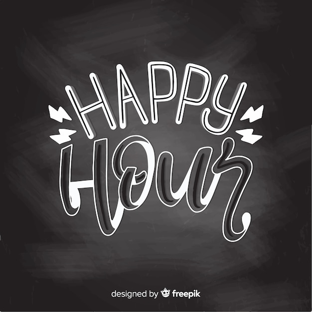 Happy hour event lettering