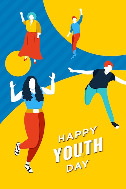 Free Vector happy international youth day background vector