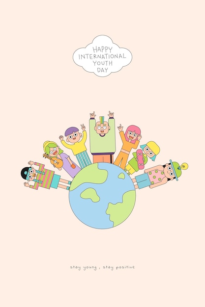 Free Vector happy international youth day background